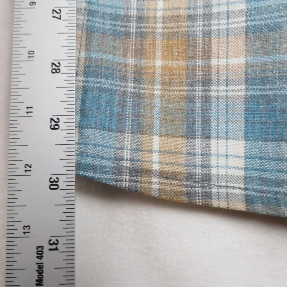 Vintage 1974 Levis Bell Bottoms Flared Pants 33x30 Blue Yellow Plaid‎ Talon USA